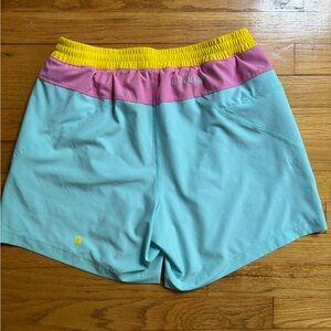 Bird Dogs Athletic Shorts Large Lined Elastic Waist Blue 7” inseam Activewear